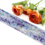 2mm Fluorite Faceted Cube Stone Loose Beads 14'' Strand