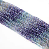 2mm Fluorite Faceted Cube Stone Loose Beads 14'' Strand