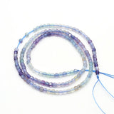 2mm Fluorite Faceted Cube Stone Loose Beads 14'' Strand