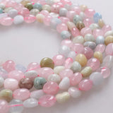 Natural Morganite Beads 8-10mm Oval Gravel for Bracelet