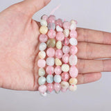 Natural Morganite Beads 8-10mm Oval Gravel for Bracelet