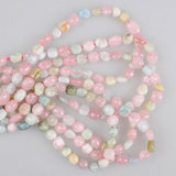 Natural Morganite Beads 8-10mm Oval Gravel for Bracelet
