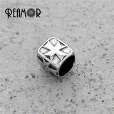 316L Stainless Steel Cross Big Hole Beads Charm for Men Bracelets
