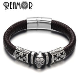 5pcs 316l Stainless Steel Punk Skull Beads 12*6mm Square Hole Men Bracelet DIY