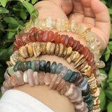 Natural Labradorite Tourmaline Agate Quartz Crystal Stone Bead for DIY Bracelet