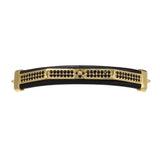 3Pcs Copper CZ Beads Bracelet Bangle Inlaid Zircon Golden Rose