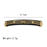 3Pcs Copper CZ Beads Bracelet Bangle Inlaid Zircon Golden Rose