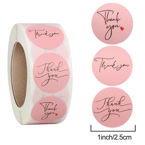 500pcs 1 inch Thank You Stickers Adhesive Sticker Envelope Sealing Labels