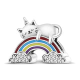 925 Silver Cat Charm Pendant for Bracelet Necklace