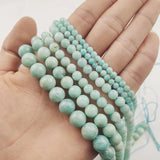 Peru Amazonite Round Loose Stone Beads 15'' 4/6/8/10mm
