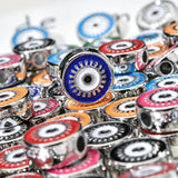 Boho Silver Eye Charms Beads for Necklace Bracelet Making