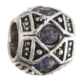 10pcs 10mm Tibetan Silver Crystal Charms Big Hole Beads