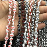 8mm Glass Beads Stripe Lampwork For Jewelry Making Bracelet DIY