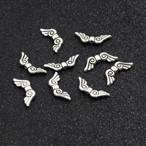 50pcs Mixed Wings Metal Spacers Beads For Jewelry Finding DIY Accessories