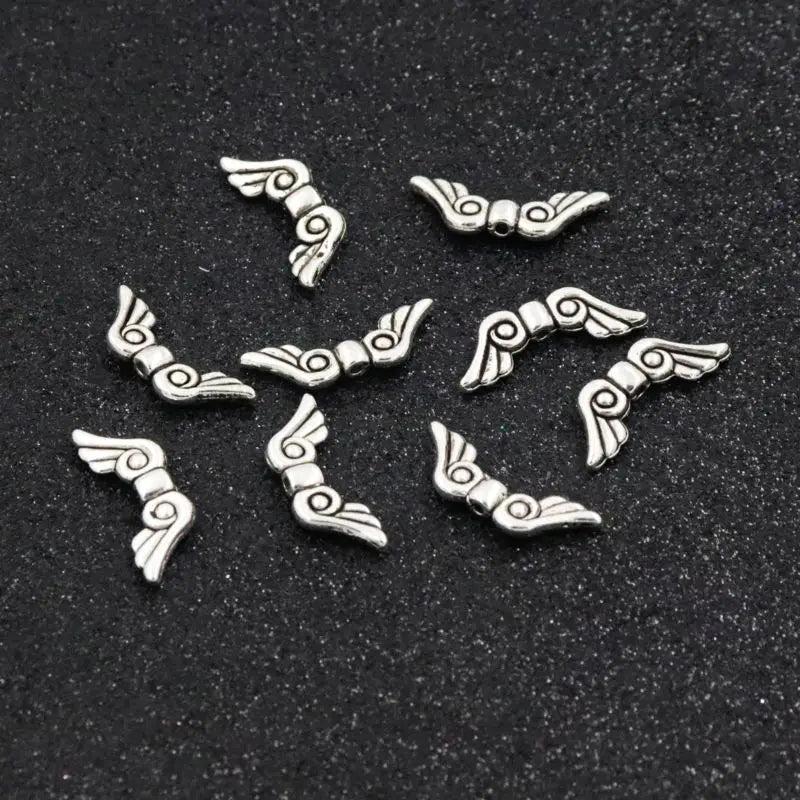 50pcs Mixed Wings Metal Spacers Beads For Jewelry Finding DIY Accessories