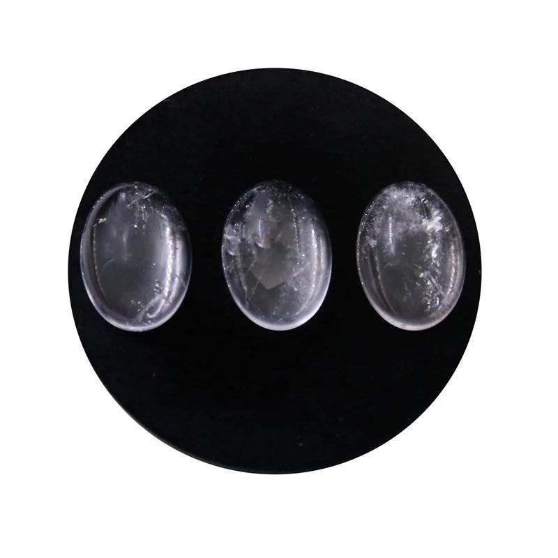 5pcs Clear Quartz Cabochons Oval 4x6-13x18mm Jewelry Material