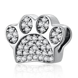 Crystal Charms Dog Paw Print Bracelet Bangle for Women