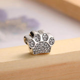 Crystal Charms Dog Paw Print Bracelet Bangle for Women