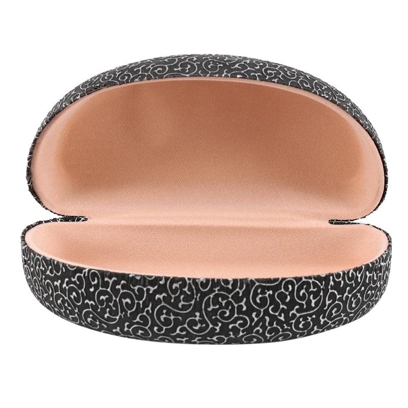 Clamshell Filigree Sunglasses Case, Black&Silver