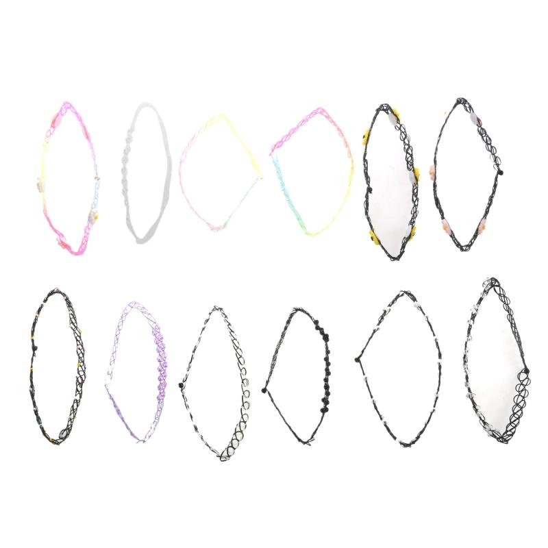 12PCS Gothic Henna Tattoo Stretch Necklace Set