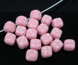 100Pcs Pink Opaque Acrylic Cube Spacer Beads 9x9mm