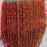 Orange Garnet Loose Beads 2mm 3mm 4mm Faceted Round DIY Jewelry Making