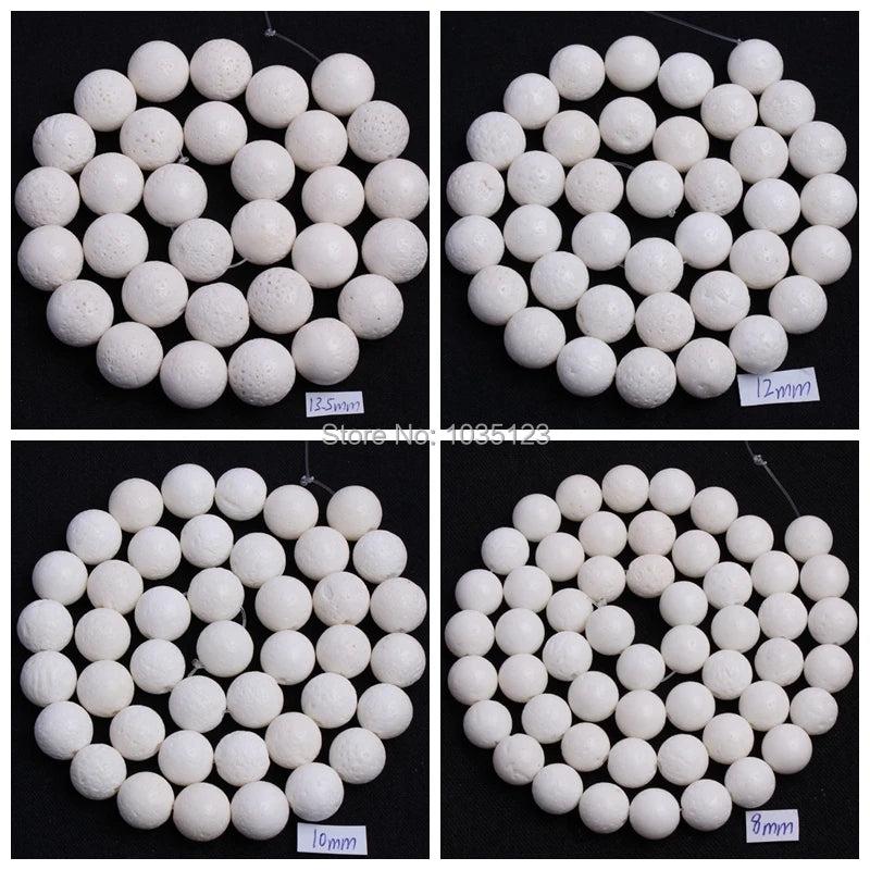 Natural Sponge Coral Round Beads Strand 15 Inch