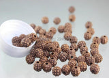 300pcs 8mm Acrylic Round Stripe Natural Wood Beads JB119#