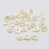 Natural Shell Flower Beads Yellow Heart Sunflower Small Daisy Shell Beads