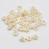 Natural Shell Flower Beads Yellow Heart Sunflower Small Daisy Shell Beads