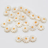 Natural Shell Flower Beads Yellow Heart Sunflower Small Daisy Shell Beads