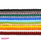 Glass Stone Spacer Beads 6x8mm Multicolor Smooth Column Shape DIY Jewelry