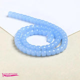Glass Stone Spacer Beads 6x8mm Multicolor Smooth Column Shape DIY Jewelry