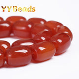 Red Agates Drum Barrel Beads for Jewelry Making DIY Bracelets Necklaces