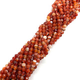 Red Striped Agate Faceted Beads 6mm for DIY Jewelry Making
