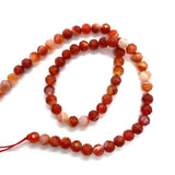 Red Striped Agate Faceted Beads 6mm for DIY Jewelry Making