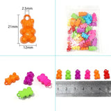 100Pcs 21x12mm Acrylic Bear Loose Beads Jewelry Making Mix