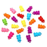 100Pcs 21x12mm Acrylic Bear Loose Beads Jewelry Making Mix
