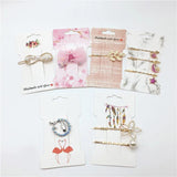 50pcs 11.5x6.6cm Paper Love Hairpin Jewelry Packaging Single Clip Card