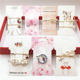 50pcs 11.5x6.6cm Paper Love Hairpin Jewelry Packaging Single Clip Card