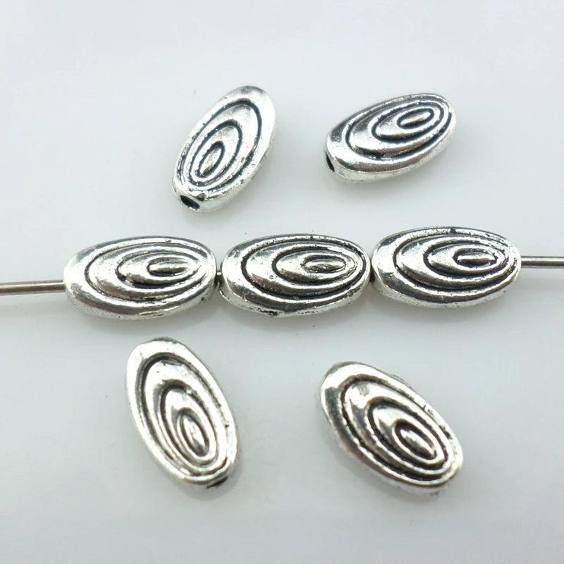 120pcs Tibetan Silver Oval Spacer Beads 5x9mm Jewelry Findings