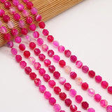 8mm Red Agate Roundle Faceted Spacer Beads for Jewelry Making