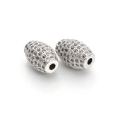 2pcs Oval 8x11mm Copper Rhinestone Pave Beads for DIY Jewelry Making