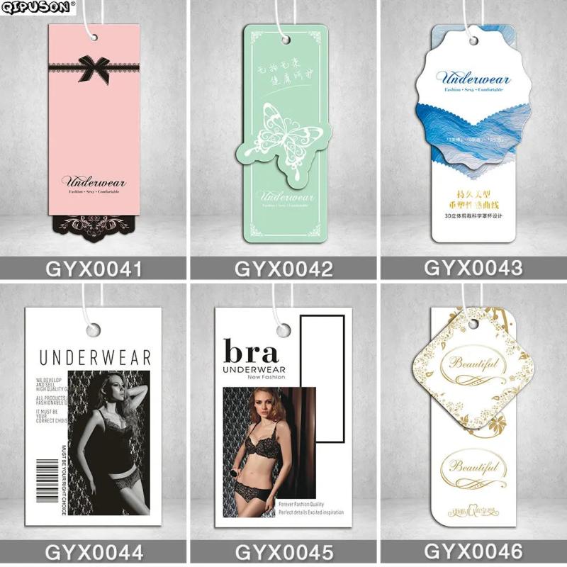 Personalized Clothing Paper Swing Tag with Glue Needle String