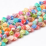 50Pcs Multicolor 8mm Synthetic Rose Coral Spacer Beads DIY Necklaces Jewelry Mak