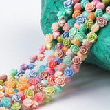 50Pcs Multicolor 8mm Synthetic Rose Coral Spacer Beads DIY Necklaces Jewelry Mak