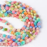 50Pcs Multicolor 8mm Synthetic Rose Coral Spacer Beads DIY Necklaces Jewelry Mak