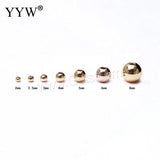Brass Round Ball Space Beads 2/3/4/6/8mm for DIY Necklaces