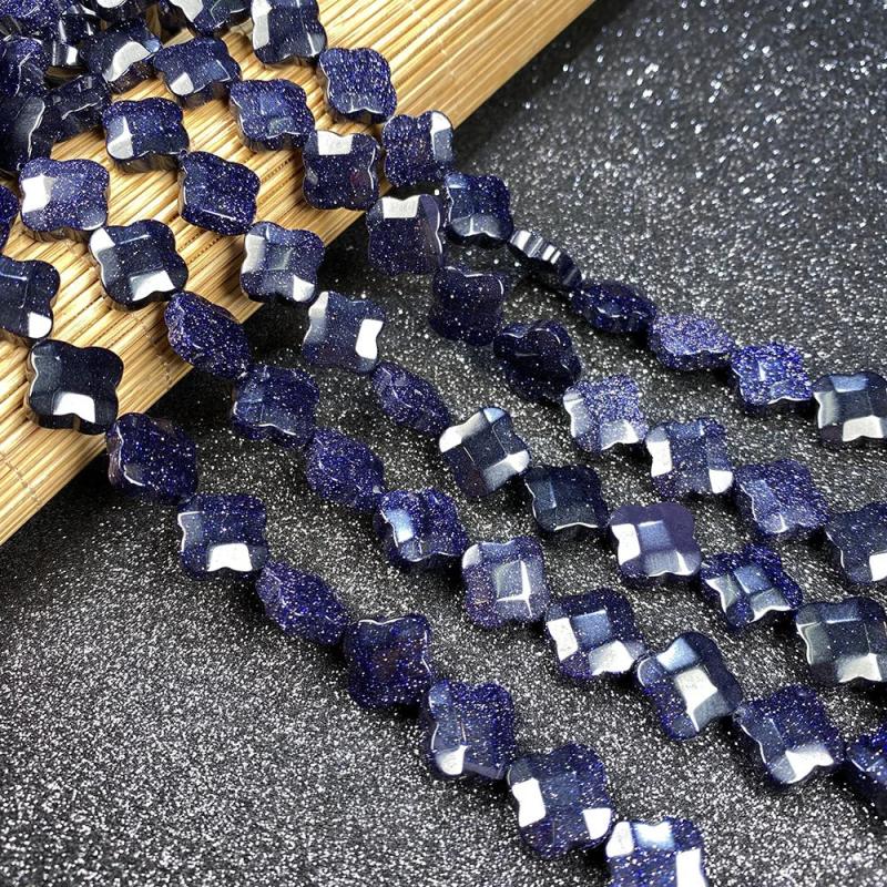 Natural Stone Beads Clover Shape Charms for Jewelry Making