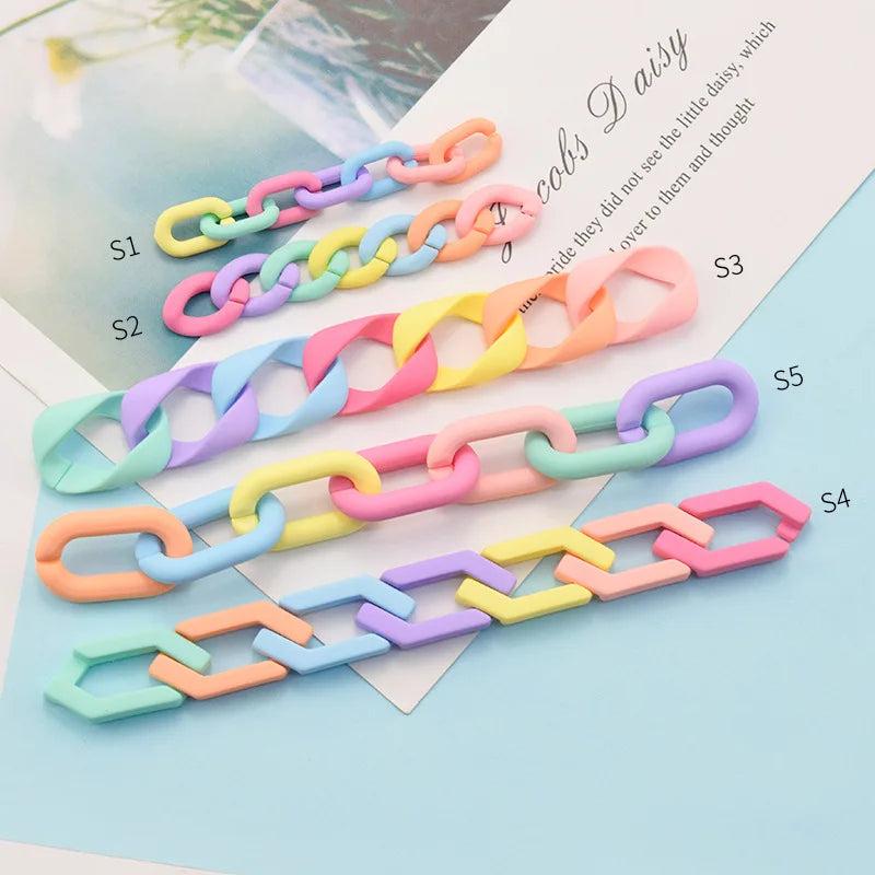 Acrylic Twisted Chains Beads DIY Jewelry Findings 50 Pieces
